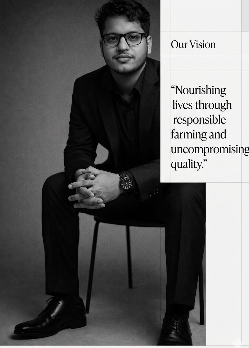 CEO's Thought - Nourishing lives through responsible farming and uncompromising quality.
